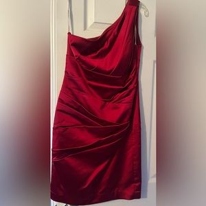 Red Dress size 6. One shoulder.